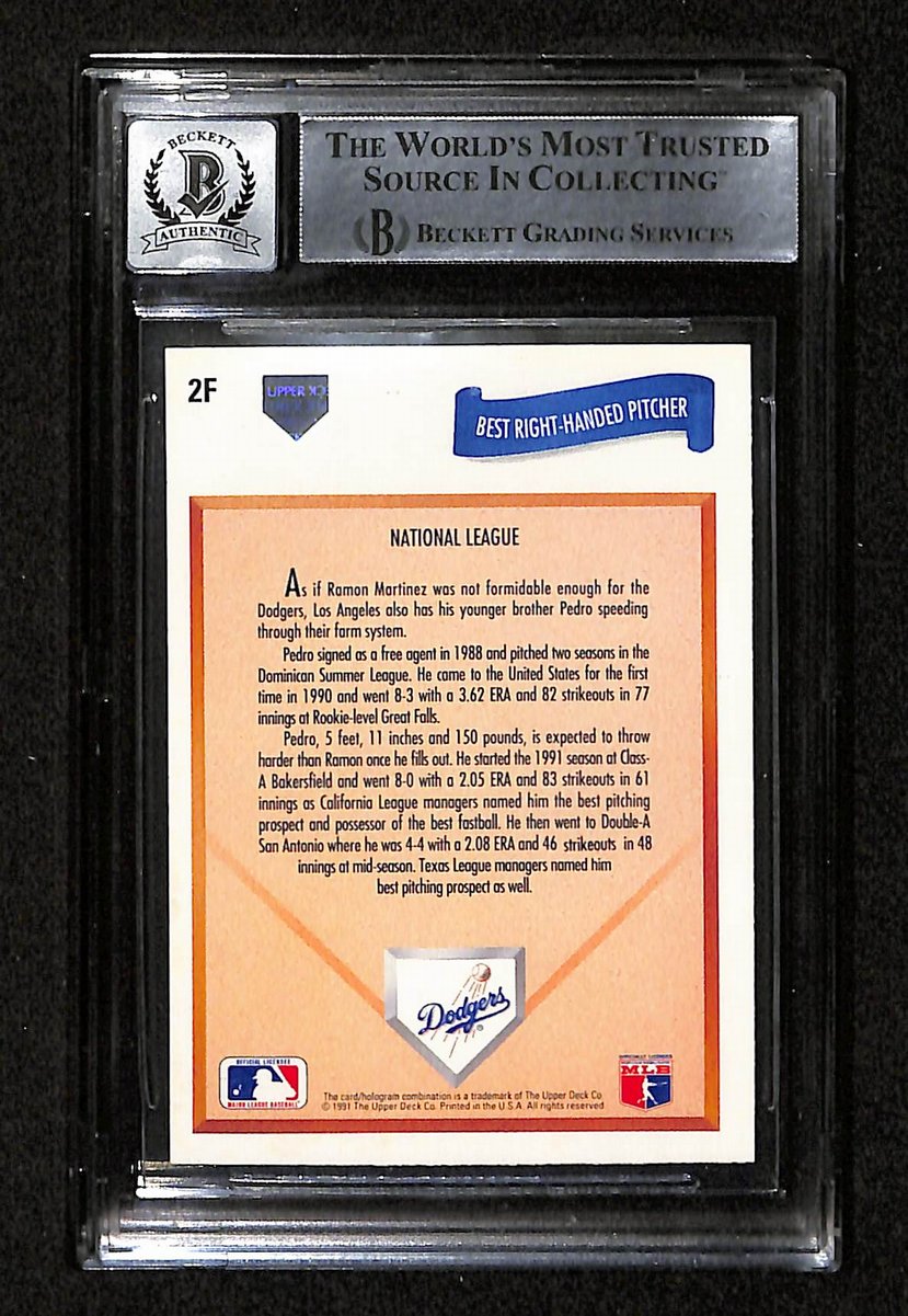 Pedro Martinez HOF Signed 1991 Upper Deck RC Card #2F BAS/Beckett GEM MINT 10 A