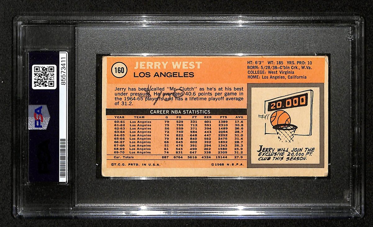 Jerry West HOF Lakers Signed/Inscribed 1970-71 TOPPS Card #160 PSA/DNA 198703