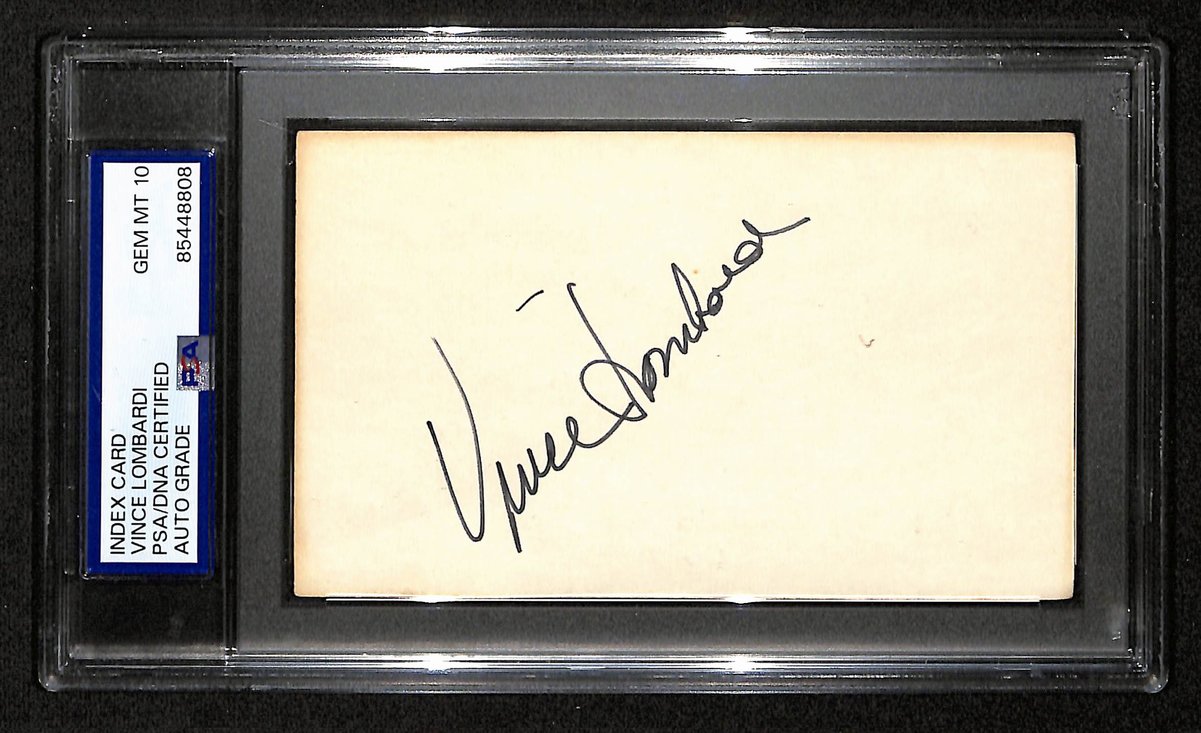 Vince Lombardi Packers Signed/Auto 3x5 Index Card PSA/DNA GEM MINT-10 198706
