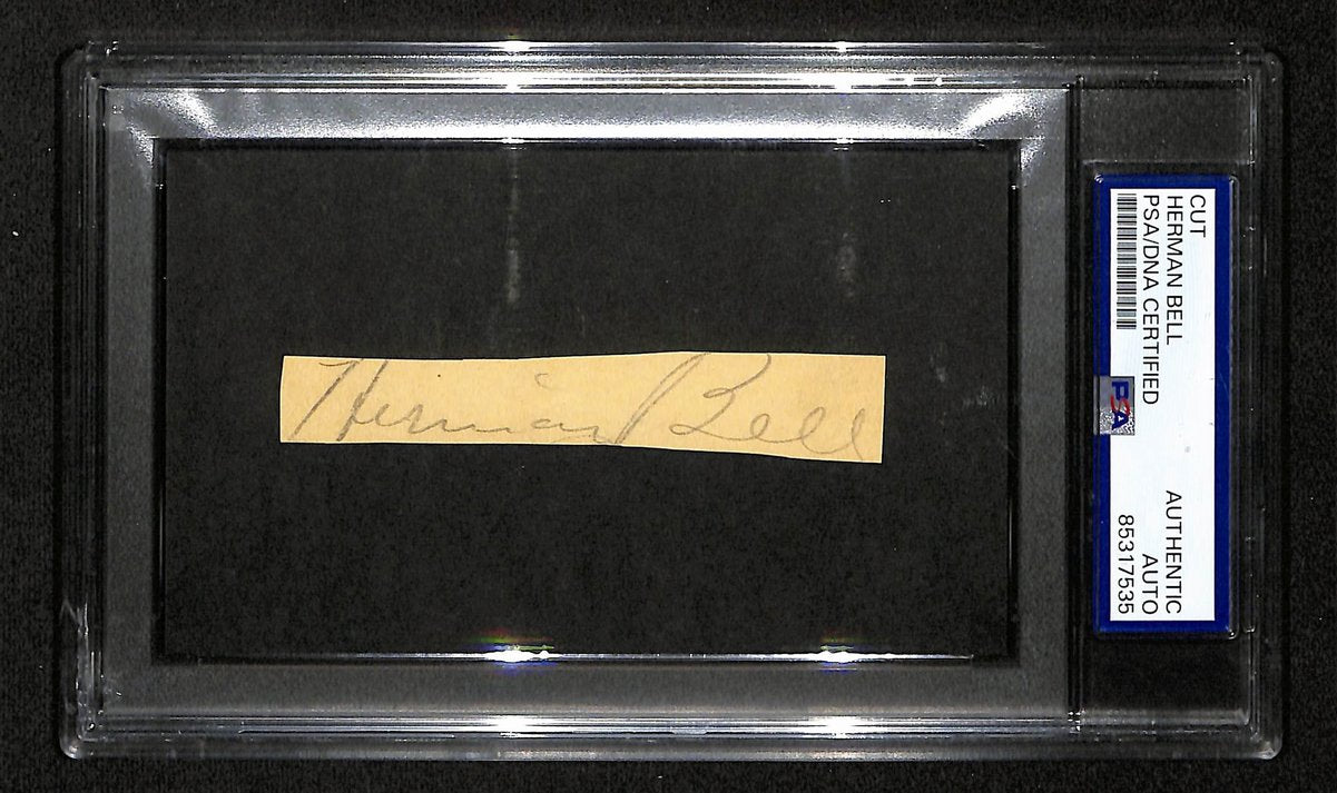 Herman Bell Signed/Auto Cut on 3x5 Card St. Louis Cardinals PSA/DNA 198711