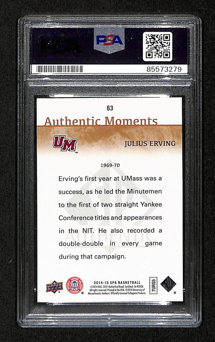 Julius Dr. J Erving HOF Signed/Auto 2014-15 Upper Deck Card #63 PSA/DNA 198719