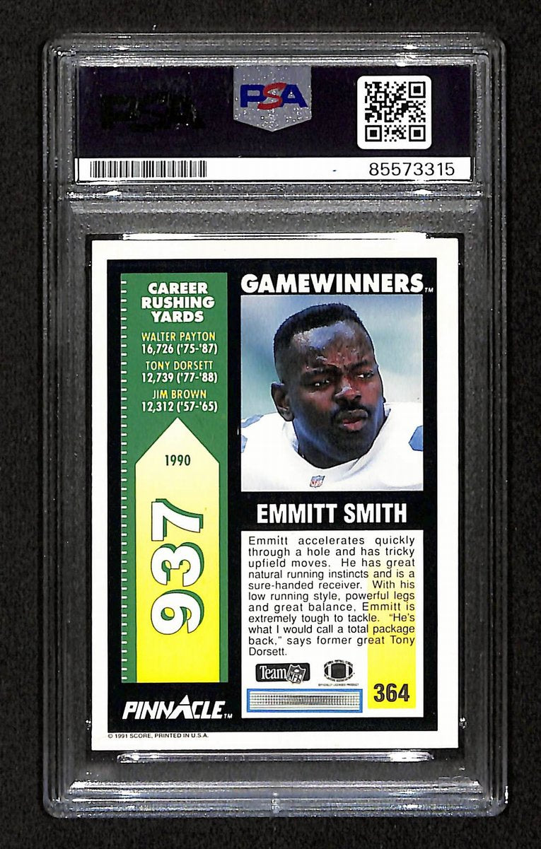 Emitt Smith HOF Signed/Auto On Card 1991 Pinnacle Card #364 PSA/DNA 198764