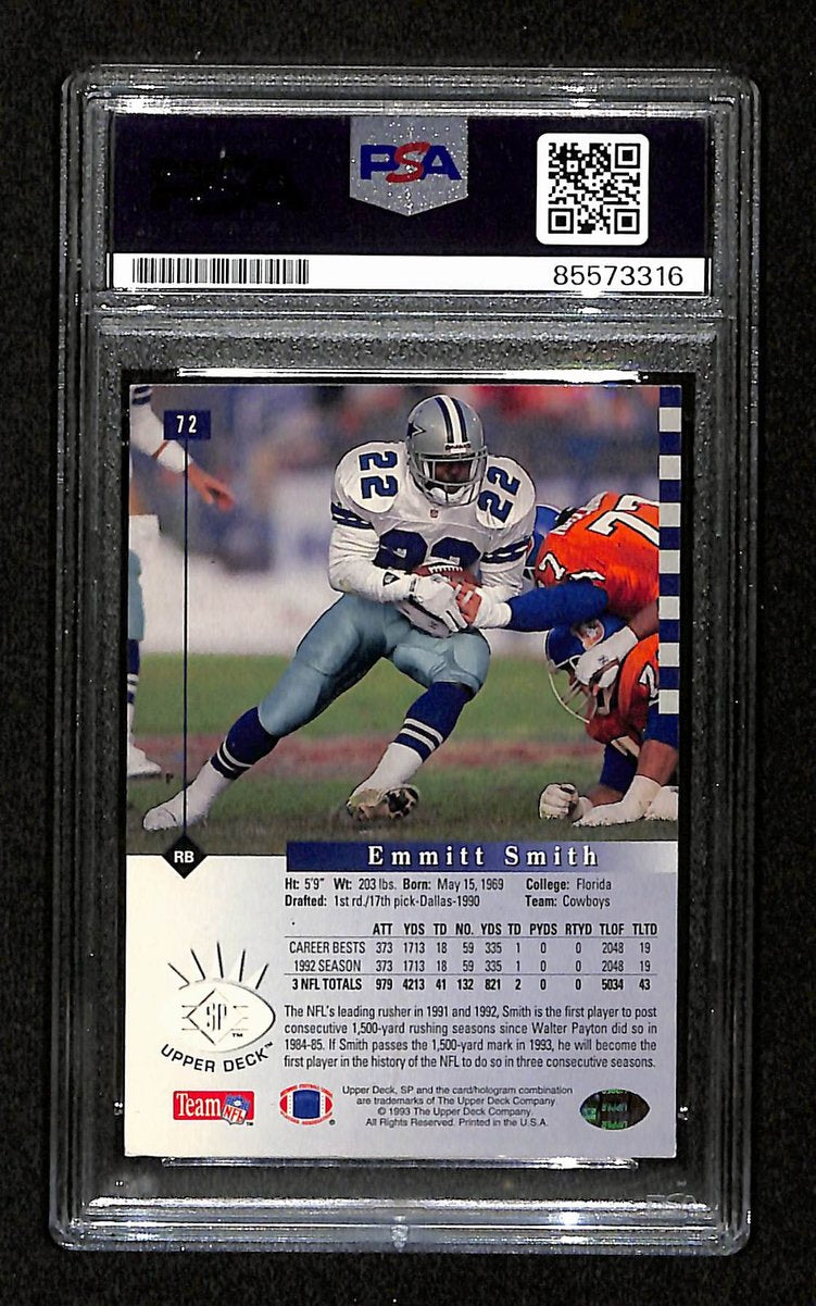 Emitt Smith HOF Signed/Auto On Card 1993 Upper Deck SP Card #72 PSA/DNA 198769