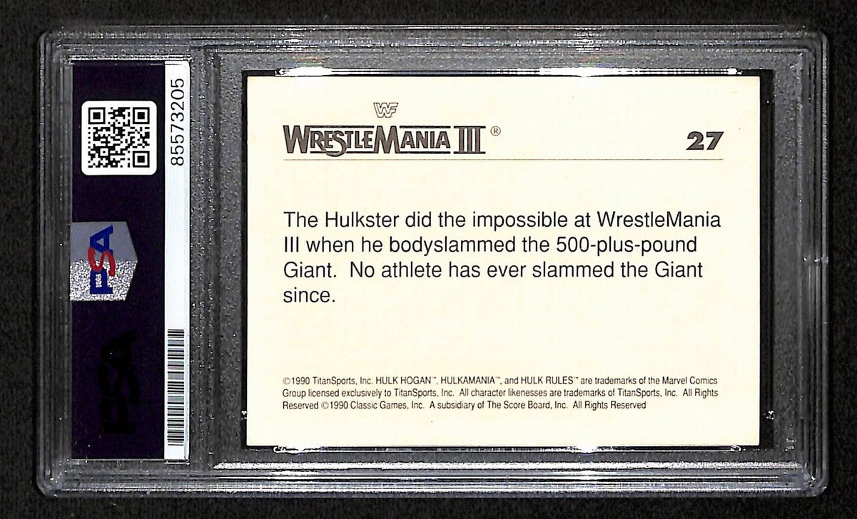 Hulk Hogan Signed/Auto 1990 Classic Wrestlemania III Card #27 PSA/DNA 198776