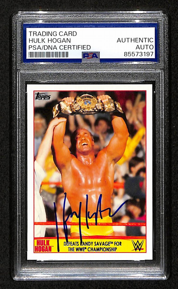 Hulk Hogan Signed/Auto 2015 TOPPS WCW Champion Card #8 PSA/DNA 198785