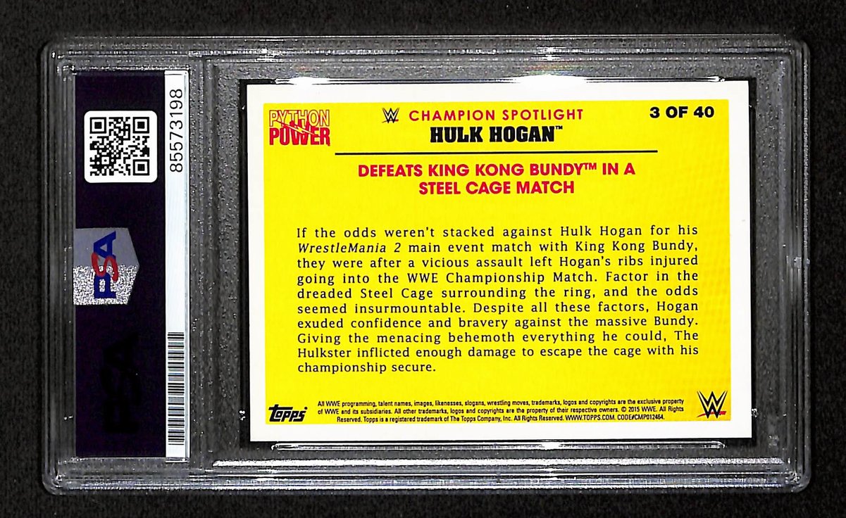 Hulk Hogan Signed/Auto 2015 TOPPS WCW Champion Card #3 PSA/DNA 198786