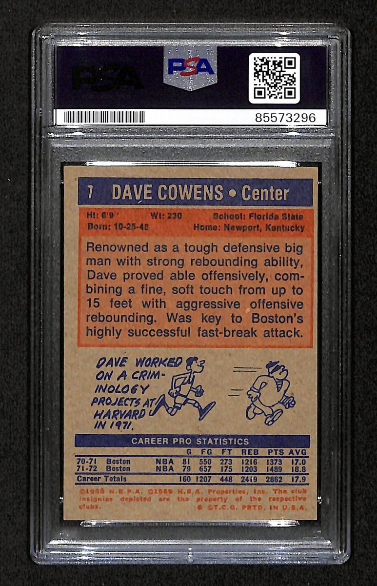 Dave Cowens HOF Signed/Inscribed On Card 1972 TOPPS Card #7 PSA/DNA 198743
