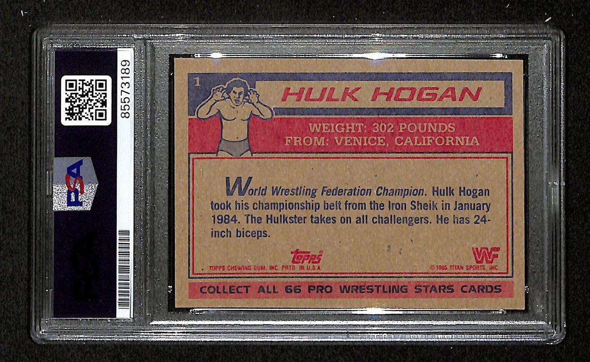 Hulk Hogan Signed/Autographed On Card 1985 TOPPS WWF RC Card #1 PSA/DNA 198799