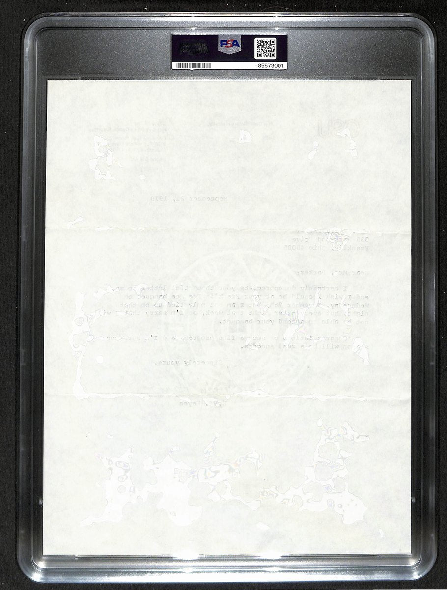 Woody Hayes Signed/Auto 9x11 1979 TLS Letter Ohio State Univ PSA/DNA 198790