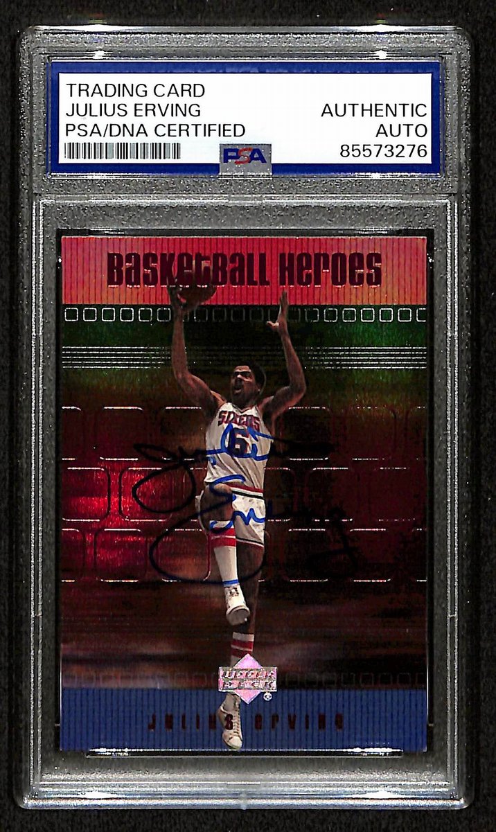 Julius Erving HOF Signed/Auto On Card 2000 Upper Deck Card #H54 PSA/DNA 198808