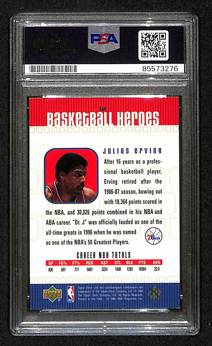 Julius Erving HOF Signed/Auto On Card 2000 Upper Deck Card #H54 PSA/DNA 198808