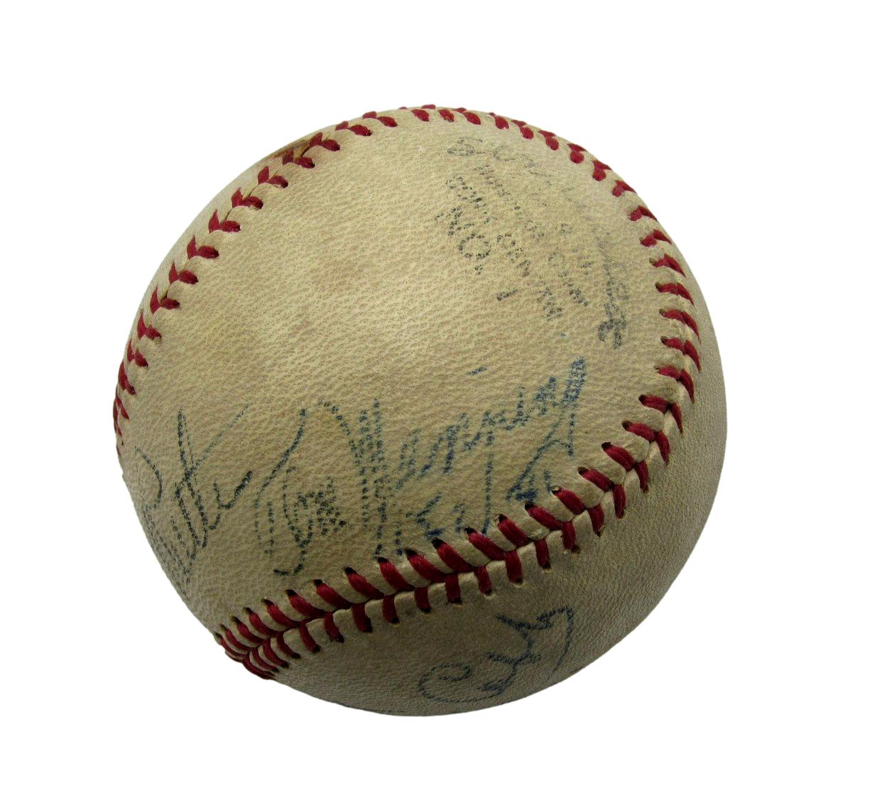 Babe Ruth (2) / Ty Cobb / Tris Speaker Signed/Auto Official Baseball PSA 198535