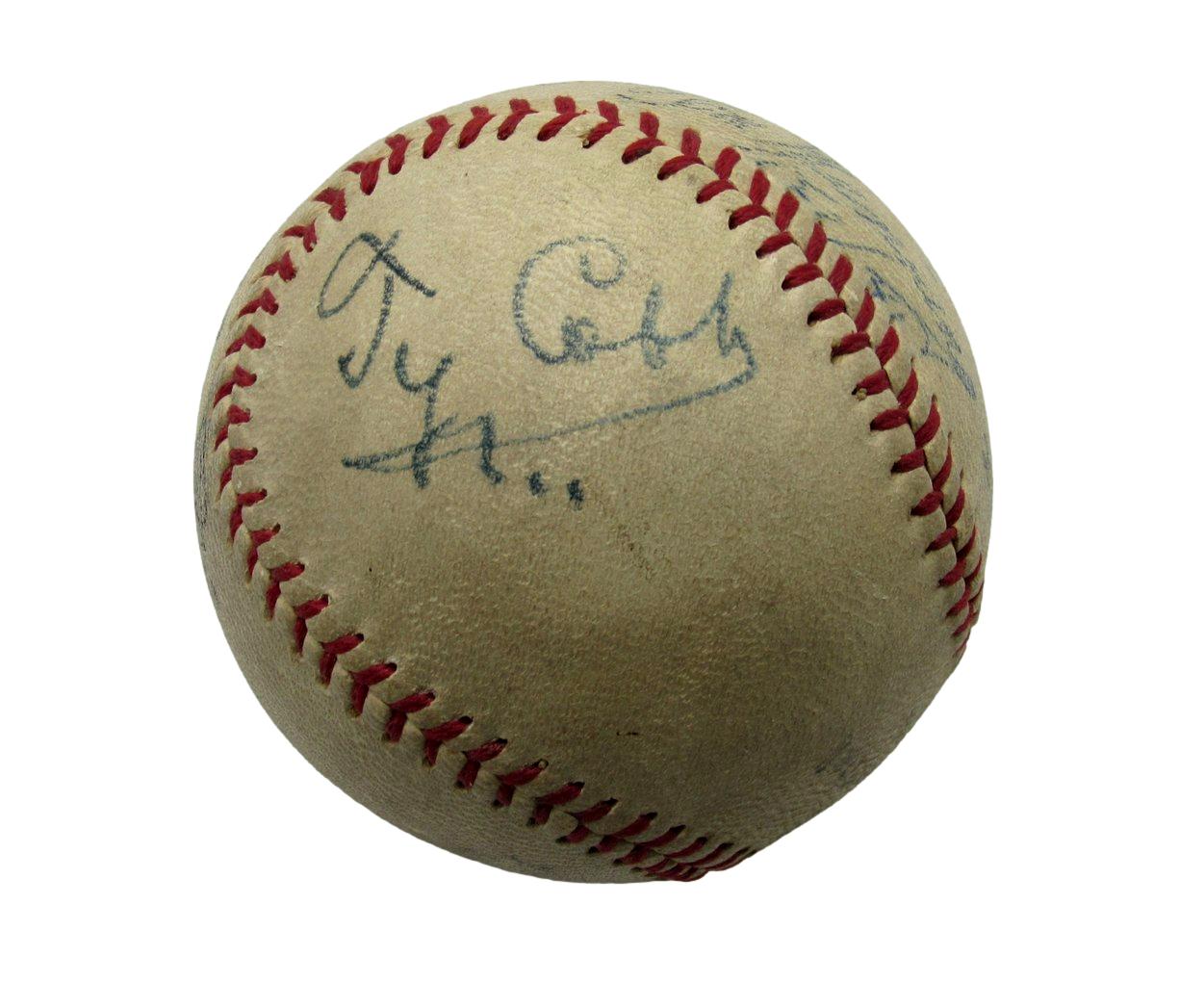 Babe Ruth (2) / Ty Cobb / Tris Speaker Signed/Auto Official Baseball PSA 198535
