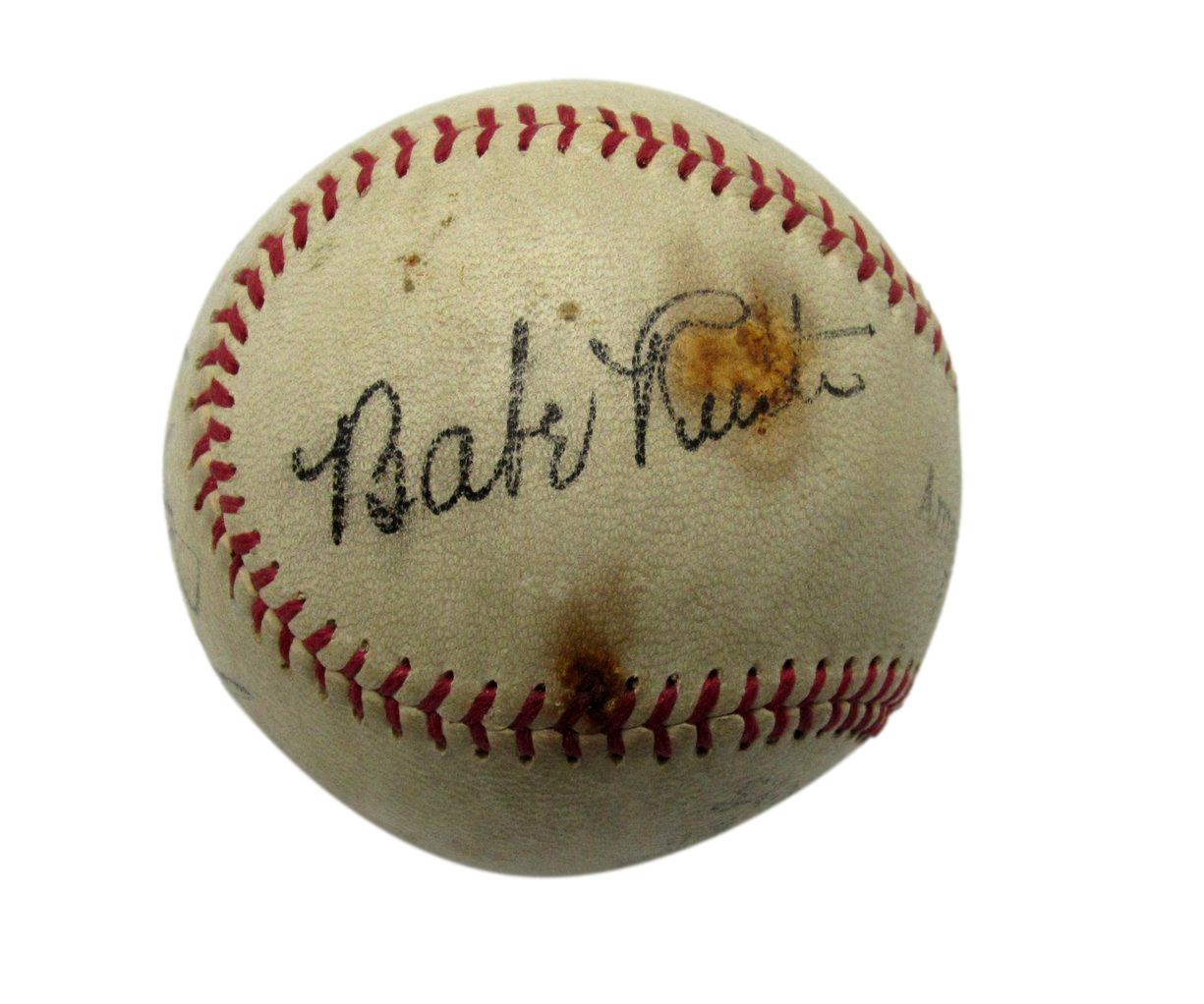 Babe Ruth (2) / Ty Cobb / Tris Speaker Signed/Auto Official Baseball PSA 198535