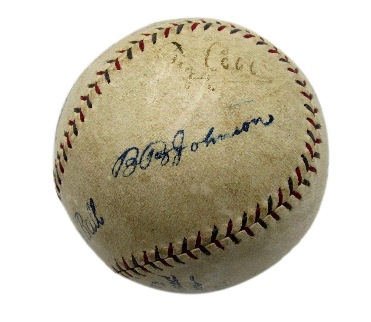 Babe Ruth/Eddie Collins/Zack Wheat/Ty Cobb Signed/Auto OAL Baseball JSA 198536
