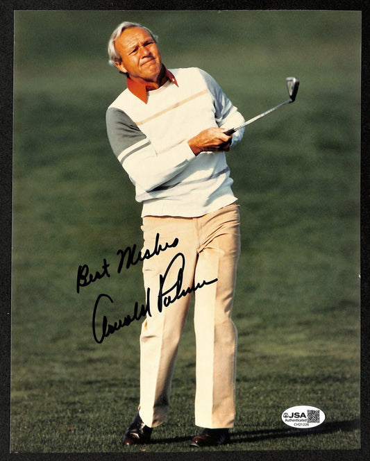 Arnold Palmer Signed/Inscribed 8x10 Photo PGA Masters Champ JSA 198831