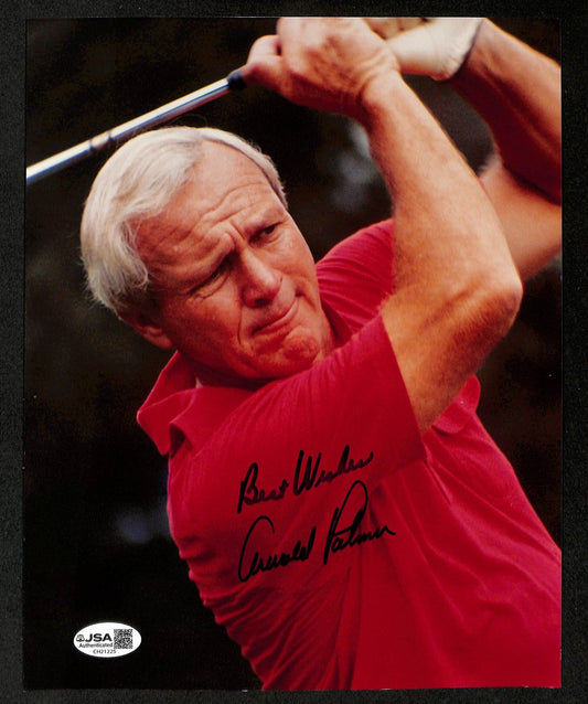 Arnold Palmer Signed/Inscribed 8x10 Photo PGA Masters Champ JSA 198832