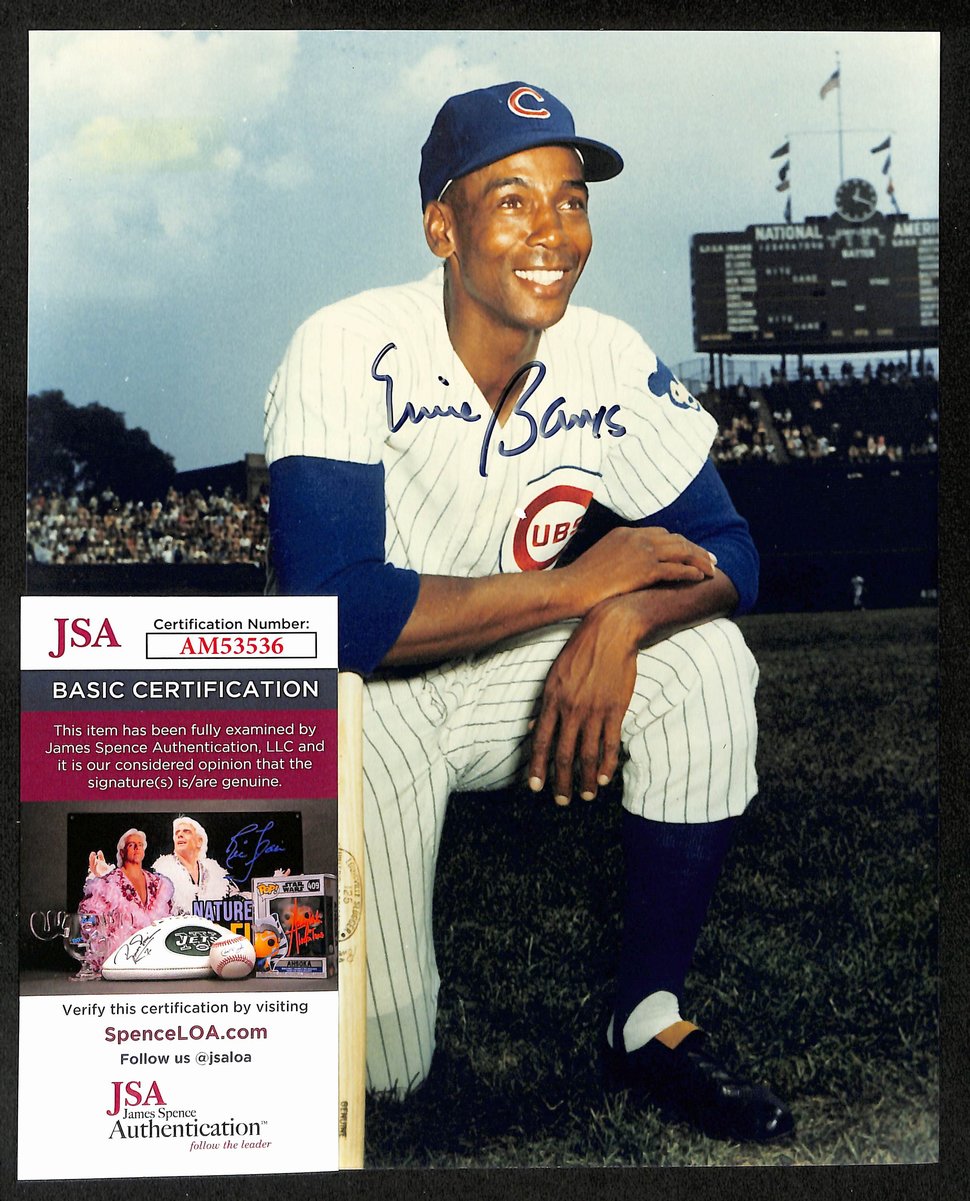 Ernie Banks HOF Signed/Autographed 8x10 Photo Chicago Cubs JSA 198839