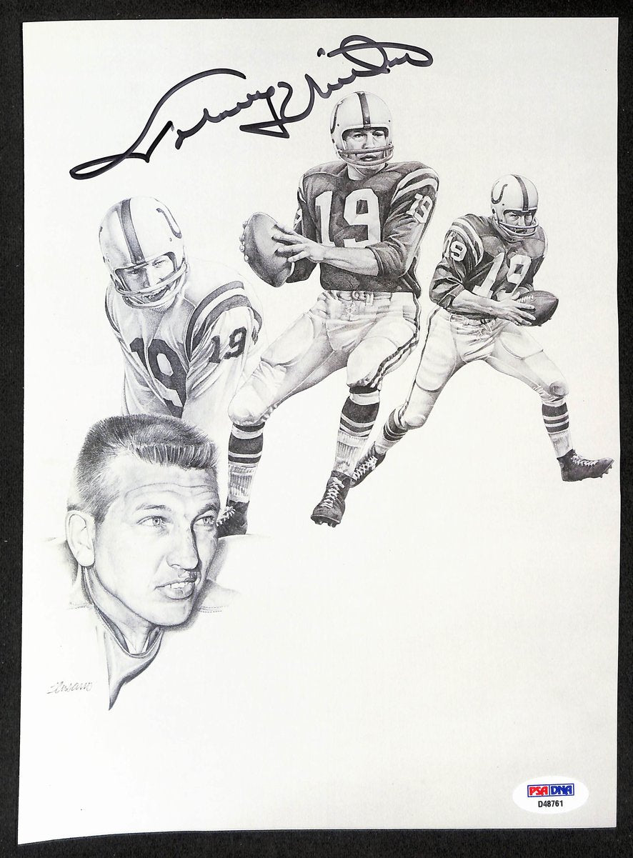 Johnny Unitas HOF Signed 8x11 1995 Magazine Lithograph Print PSA/DNA 198842