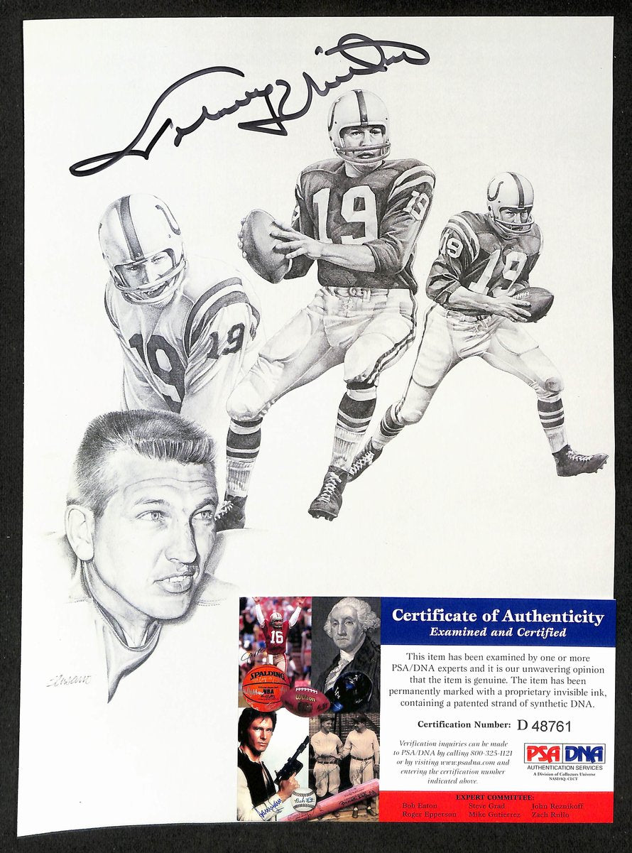 Johnny Unitas HOF Signed 8x11 1995 Magazine Lithograph Print PSA/DNA 198842