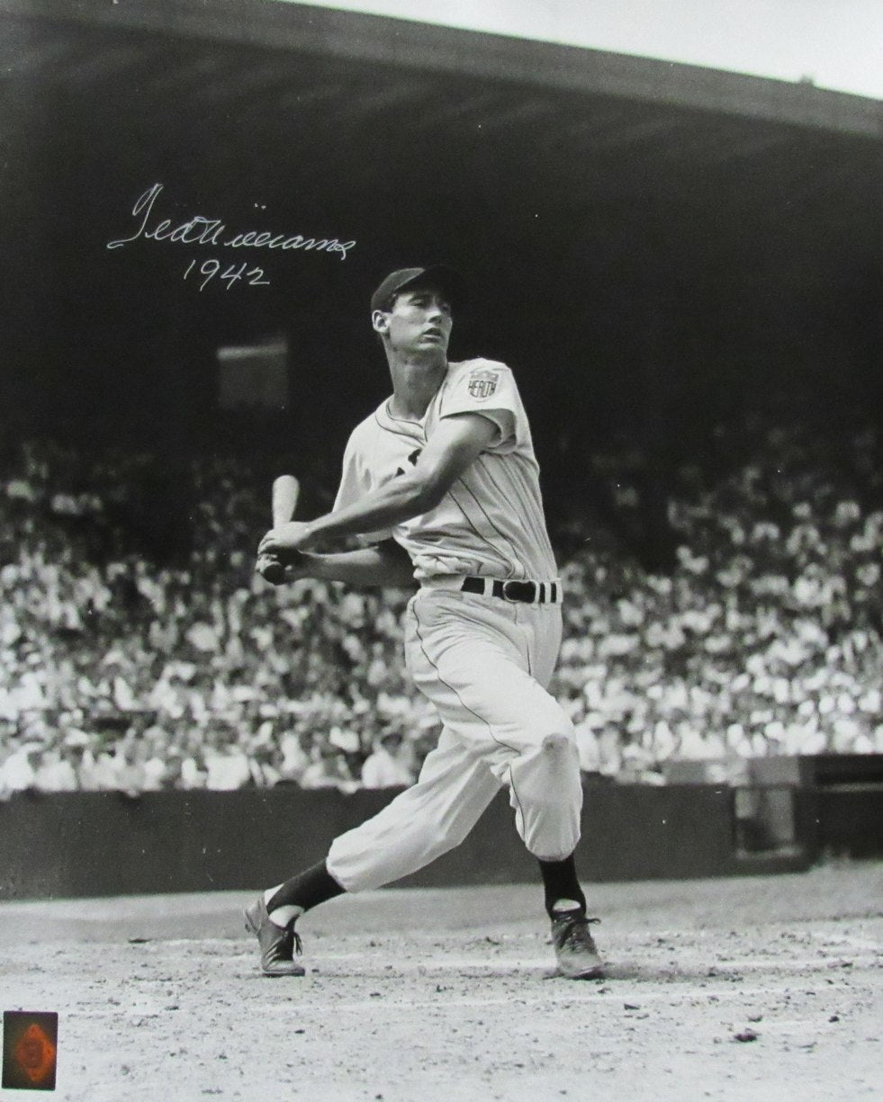 Ted Williams HOF Signed/Inscribed 16x20 B/W Photo Boston Red Sox TWF 198512