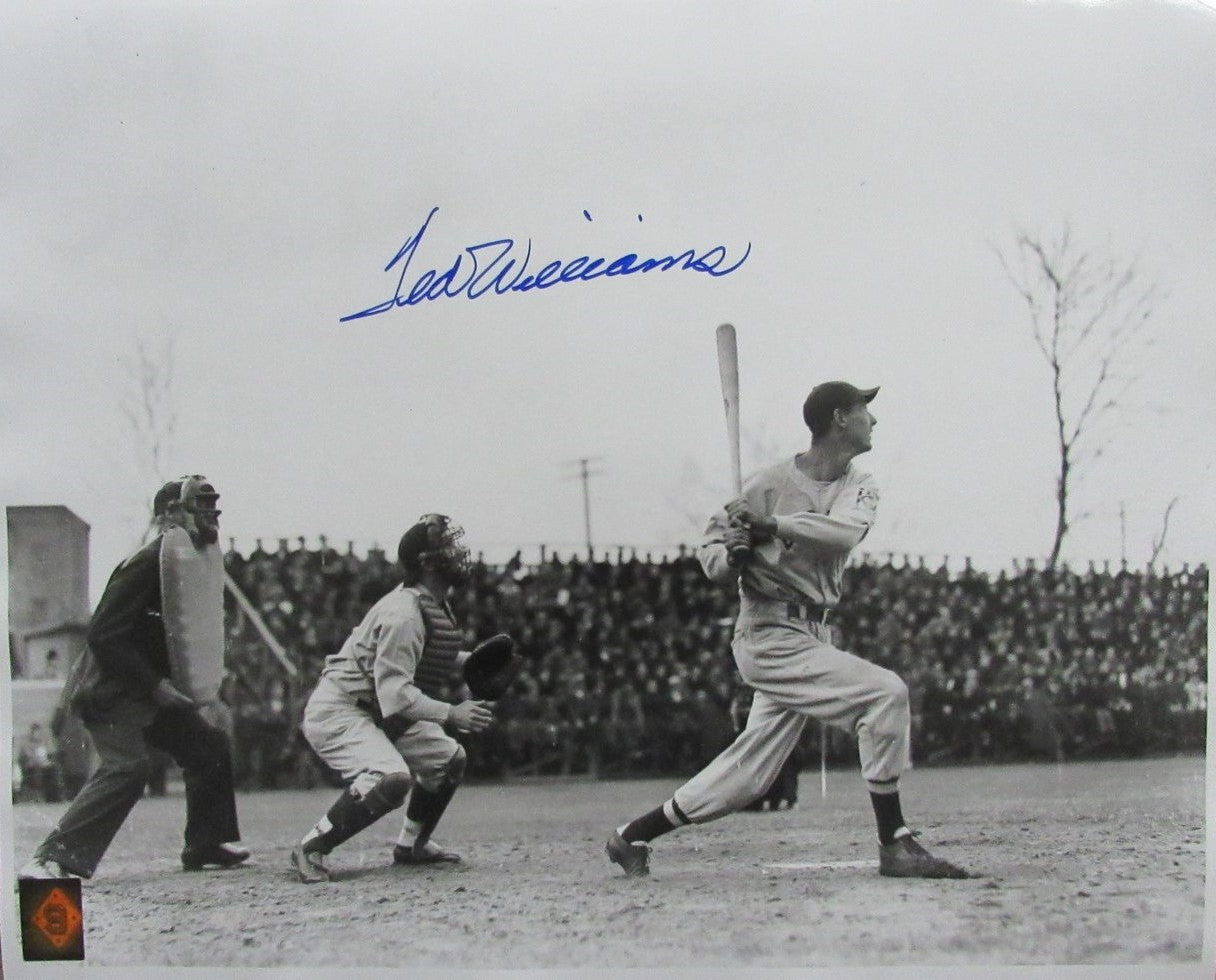 Ted Williams HOF Signed/Autographed 16x20 B/W Photo Boston Red Sox TWF 198526