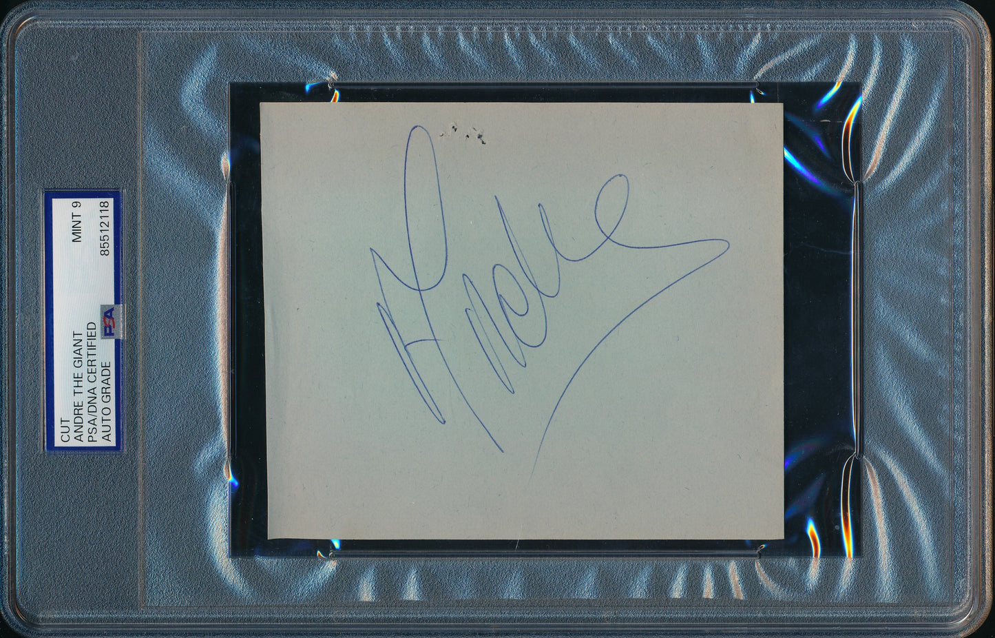 Andre The Giant Signed/Auto 5.5x4.5 Cut Card WWF Champ PSA/DNA MINT 9 198490