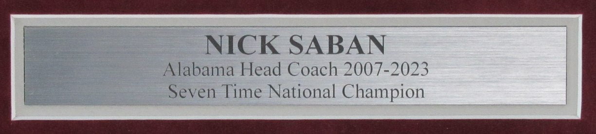 Nick Saban Signed/Autographed 8x10 Photo Alabama Coach Framed JSA 197395