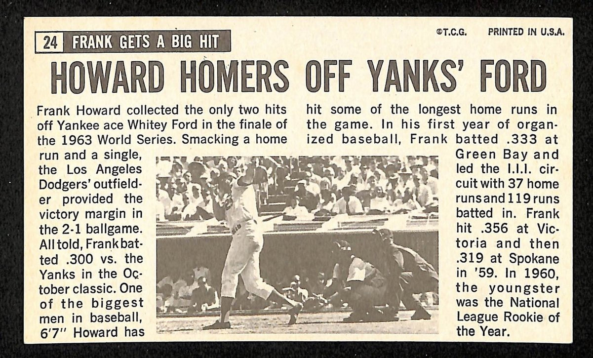Frank Howard Signed/Auto 1964 TOPPS Giants Card #24 Los Angeles Dodgers 199206