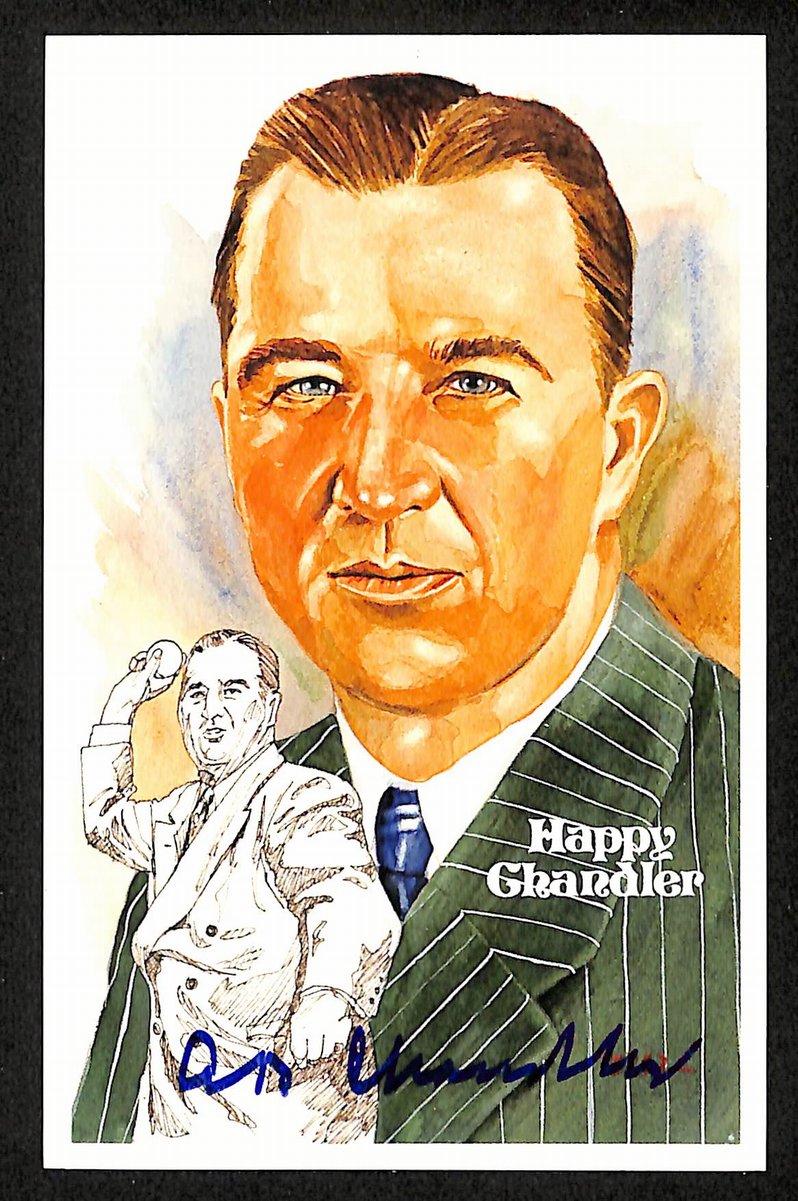 Happy Chandler HOF Signed 1982 Perez-Steele Postcard #178 Commissioner 198901