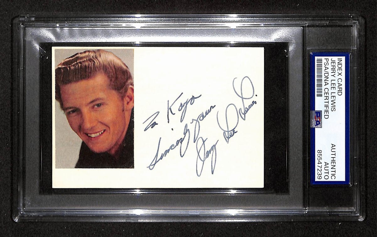 Jerry Lee Lewis Performer Signed/Inscribed 3x5 Photo Index Card PSA/DNA 199282
