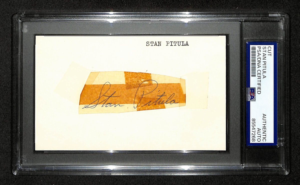 Stan Pitula Signed/Autographed Cut on 3x5 Index Card Indians PSA/DNA 199291