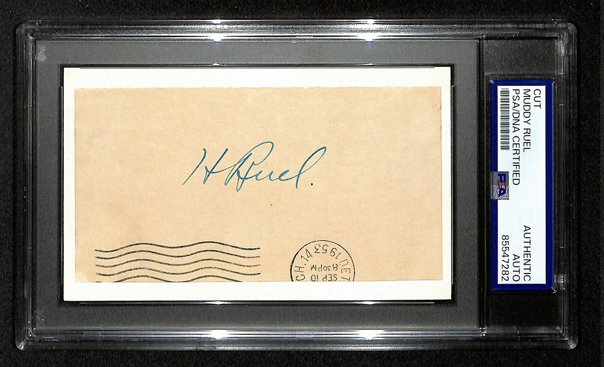 Muddy Ruel Signed/Auto Cut on 3x5 Index Card Senators PSA/DNA 199295