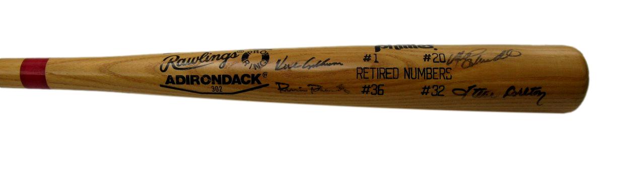 Phillies Retired Numbers signed by 4 Baseball Bat Schmidt Roberts PSA/DNA 196242
