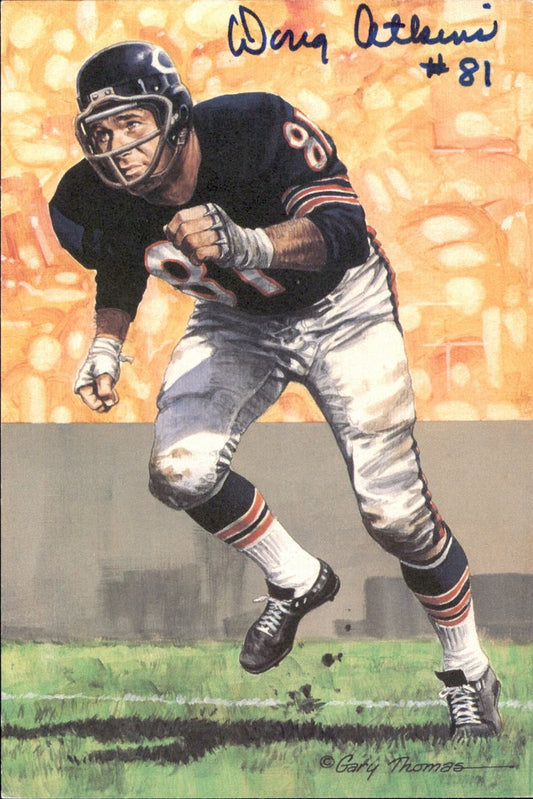 Doug Atkins Bears HOF Autographed Goal Line Art GLAC Postcard JSA