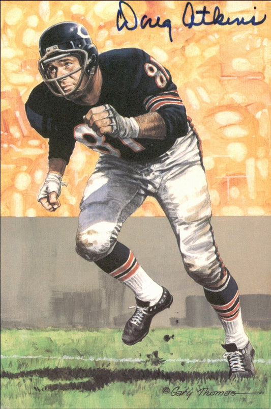 Doug Atkins Bears HOF Autographed Goal Line Art GLAC Postcard JSA
