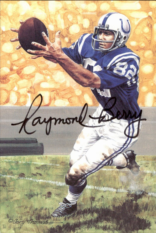 Raymond Berry Colts HOF Autographed Goal Line Art GLAC Postcard JSA
