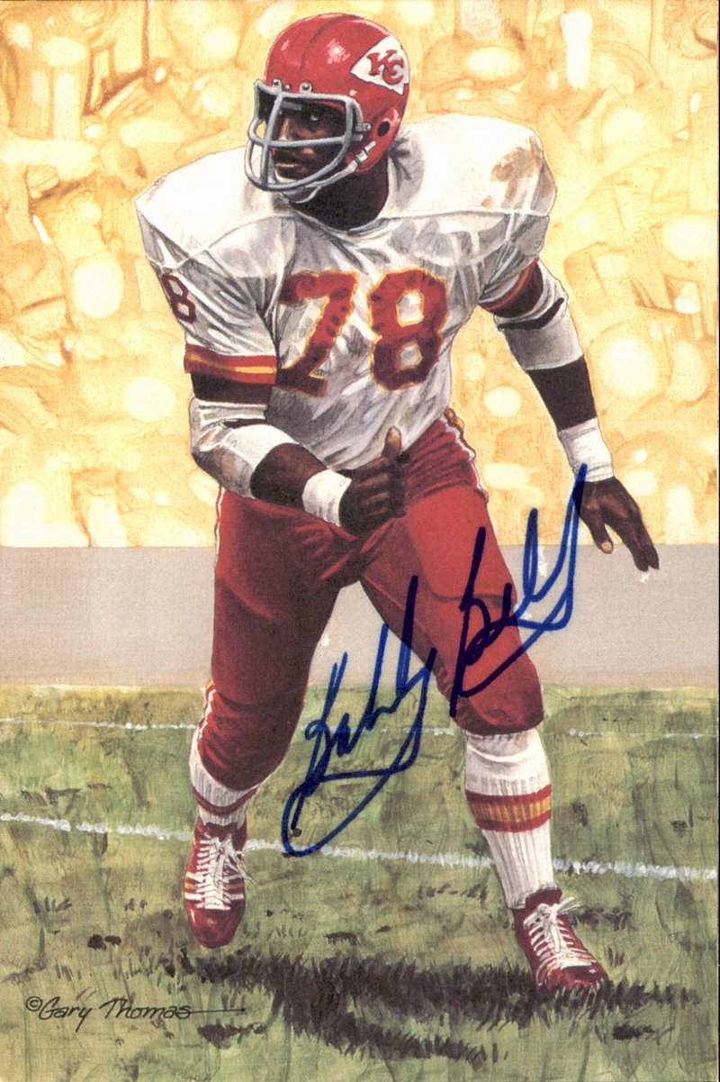 Bobby Bell Chiefs HOF Autographed Goal Line Art GLAC Postcard JSA