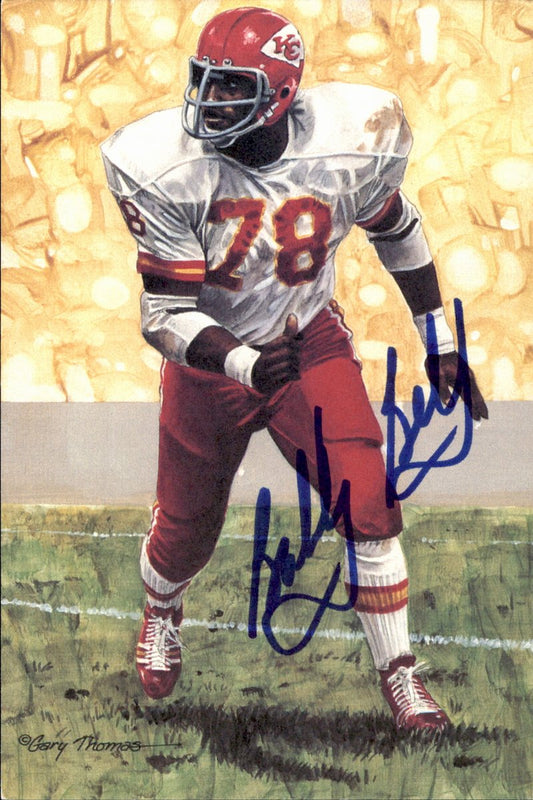 Bobby Bell Chiefs HOF Autographed Goal Line Art GLAC Postcard JSA