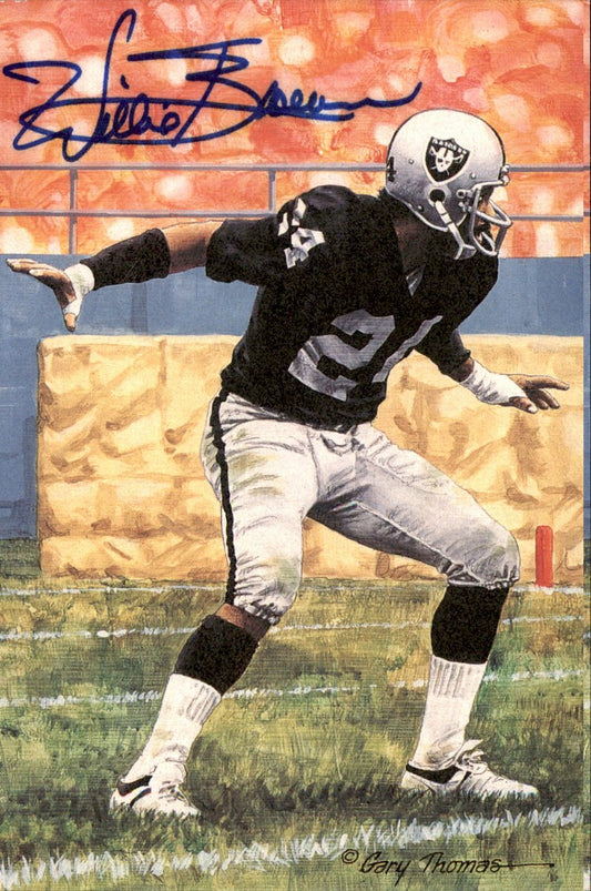 Willie Brown Raiders HOF Autographed Goal Line Art GLAC Postcard JSA