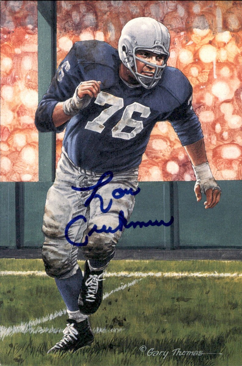 Lou Creekmur Lions HOF Autographed Goal Line Art GLAC Postcard JSA