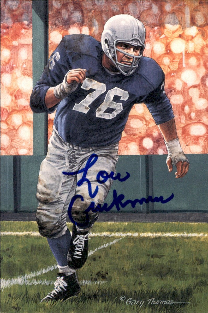 Lou Creekmur Lions HOF Autographed Goal Line Art GLAC Postcard JSA