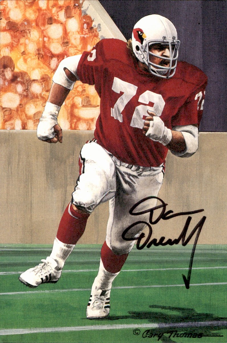 Dan Dierdorf Cardinals HOF Autographed Goal Line Art GLAC Postcard JSA
