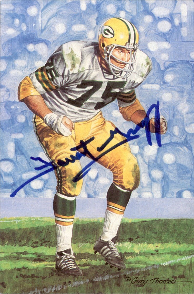 Forrest Gregg Packers HOF Autographed Goal Line Art GLAC Postcard JSA