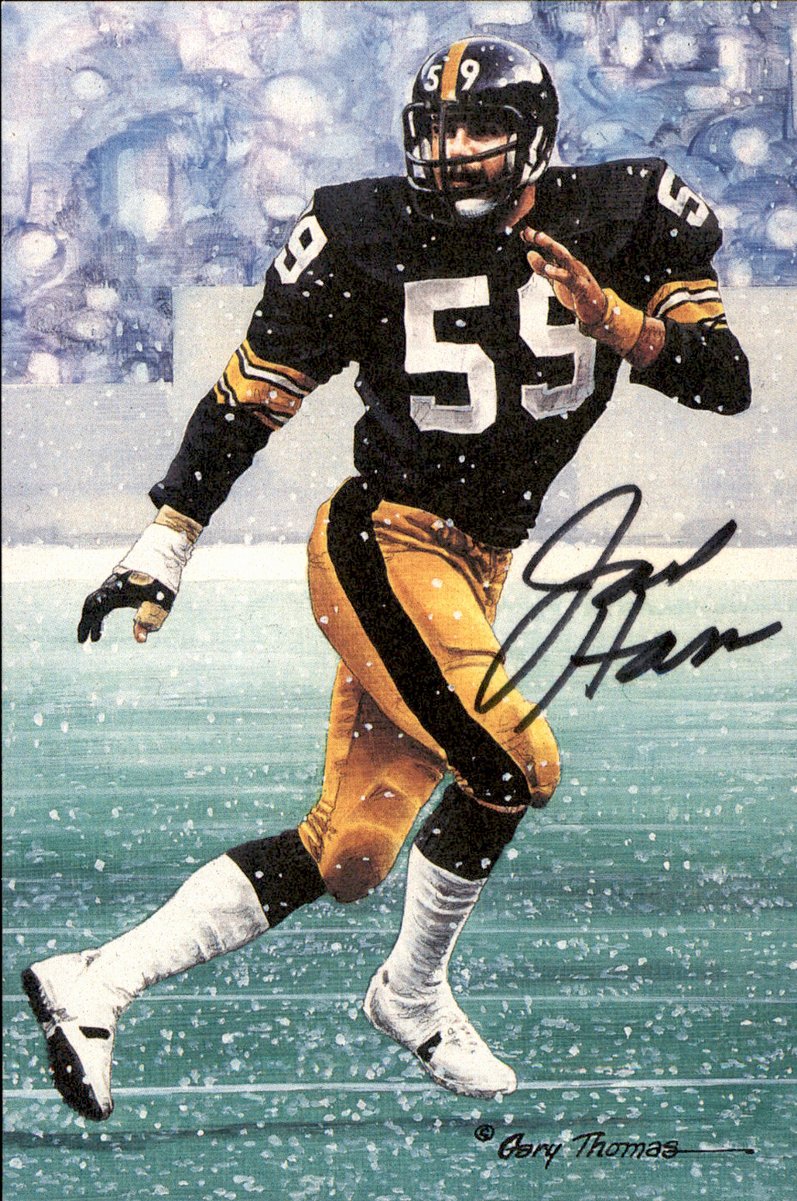 Jack Ham Steelers HOF Autographed Goal Line Art GLAC Postcard JSA