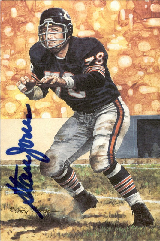 Stan Jones Bears HOF Autographed Goal Line Art GLAC Postcard JSA
