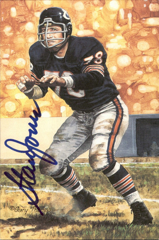 Stan Jones Bears HOF Autographed Goal Line Art GLAC Postcard JSA