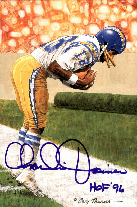 Charlie Joyner Chargers HOF Autographed Goal Line Art GLAC Postcard JSA