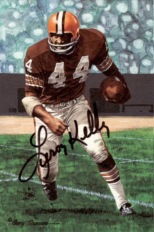 Leroy Kelly Browns HOF Autographed Goal Line Art GLAC Postcard JSA
