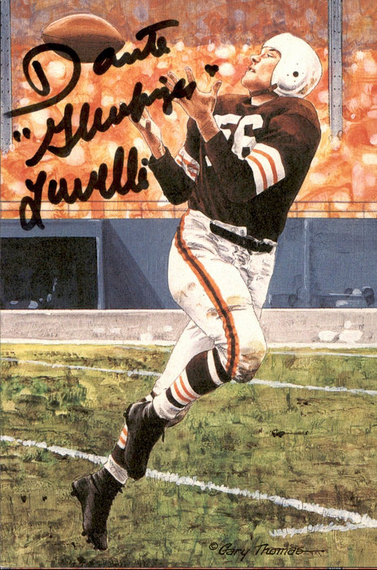 Dante Lavelli Browns HOF Autographed Goal Line Art GLAC Postcard JSA